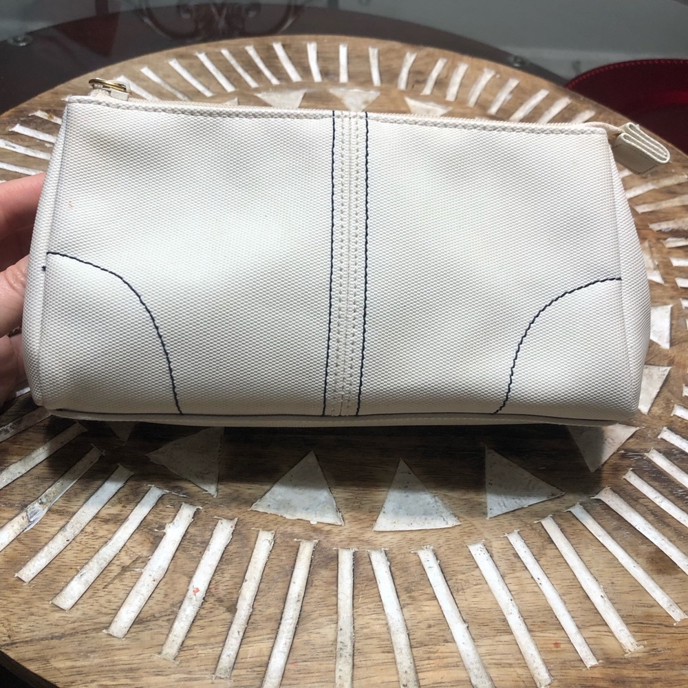 Gurrl sin Paris white cream makeup bag hand purse holder container